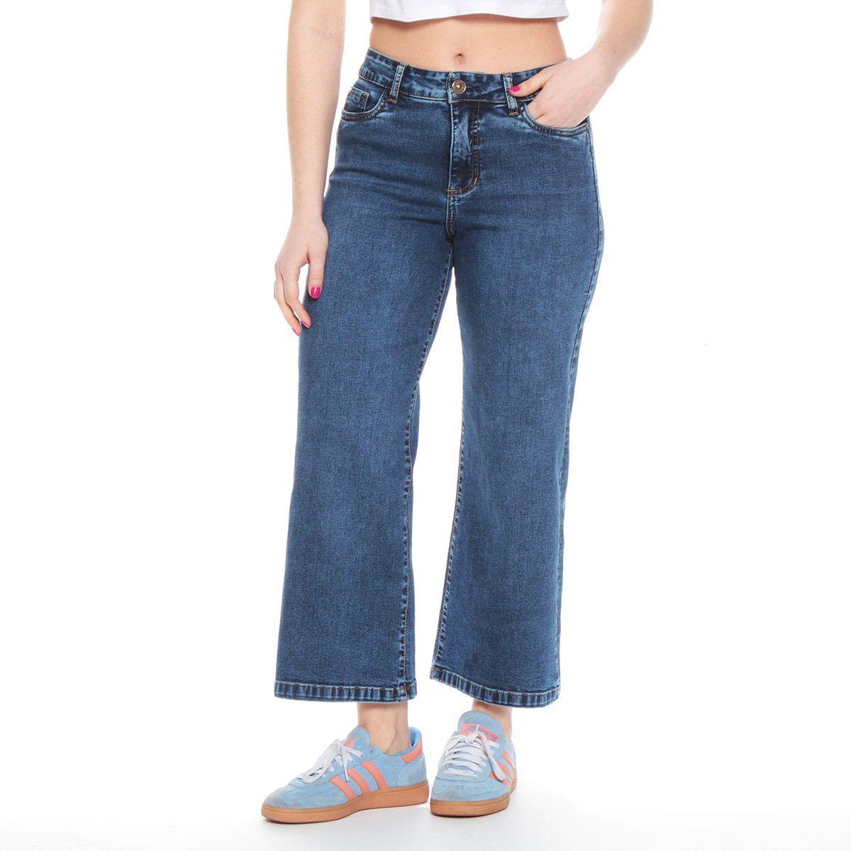 Jeans Crop Recto Tiro Alto Pretina 1 Boton-3