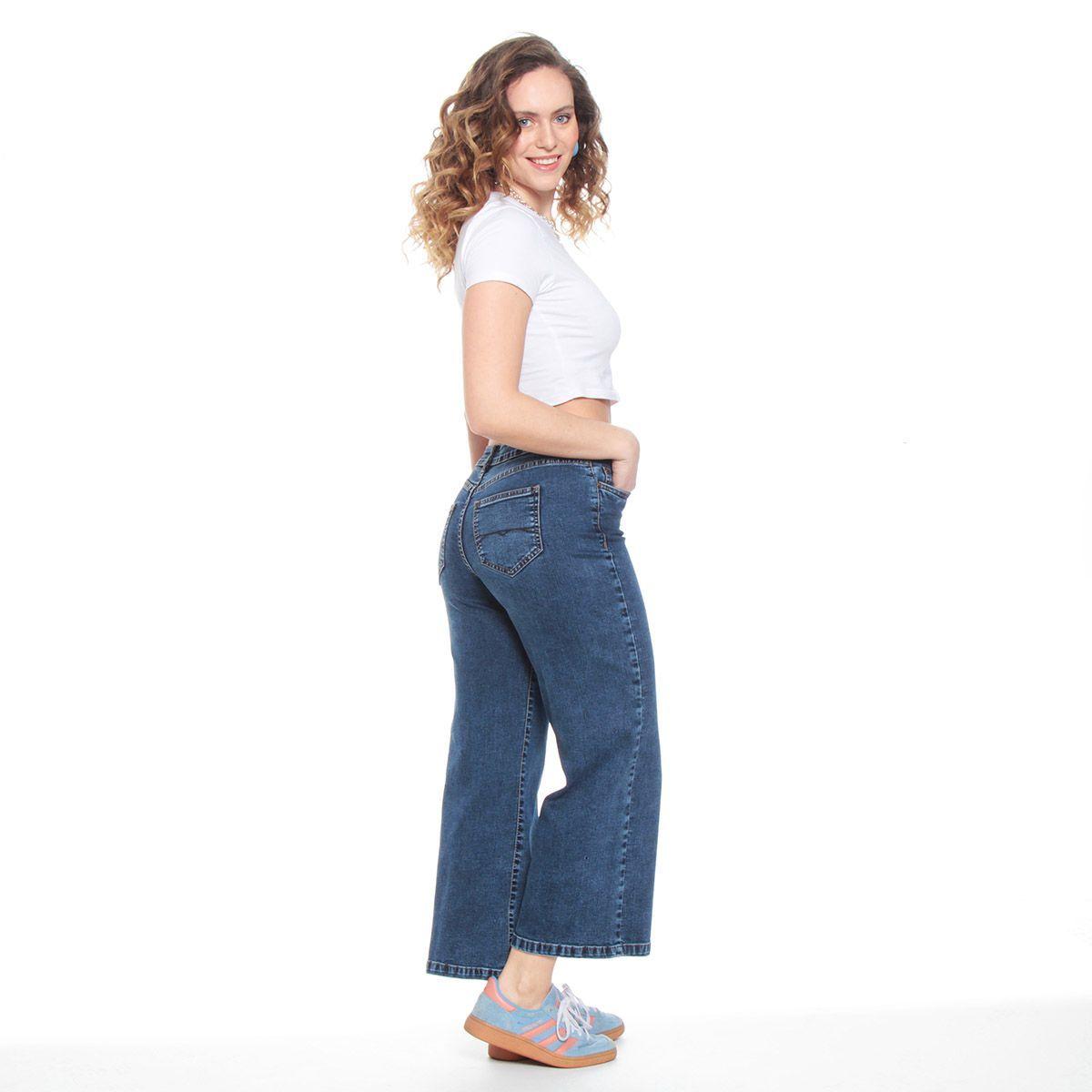 Jeans Crop Recto Tiro Alto Pretina 1 Boton-7