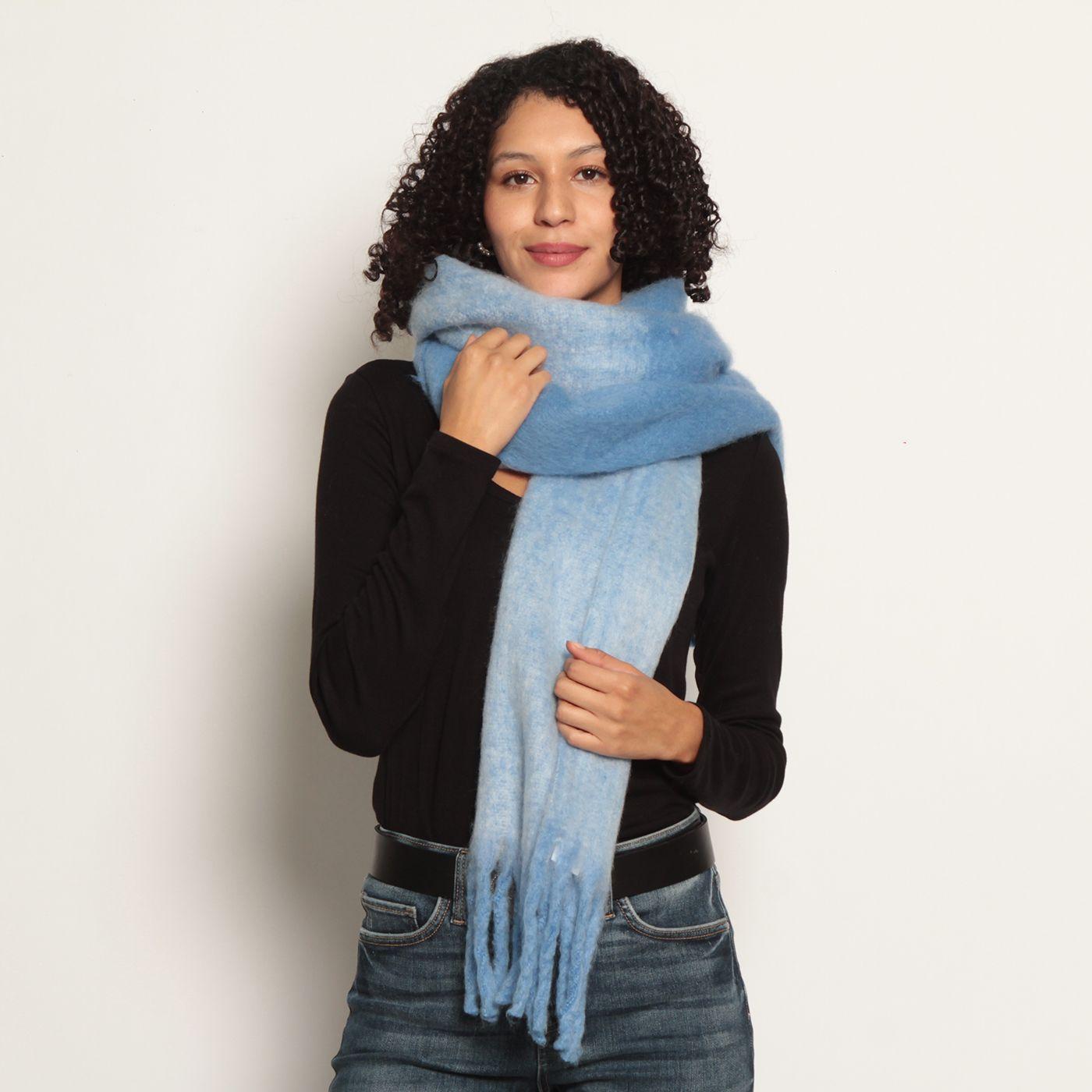 Bufanda Bicolor Con Flecos-2