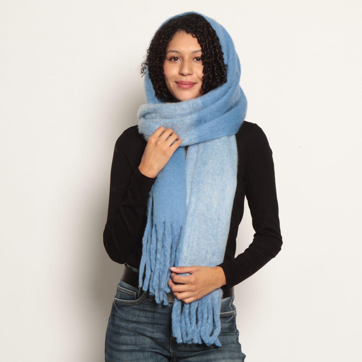 Bufanda Bicolor Con Flecos-3