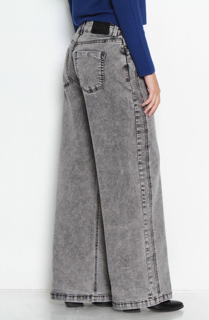 Jeans Wide Tiro Medio Pretina Basica   1 Boton-5