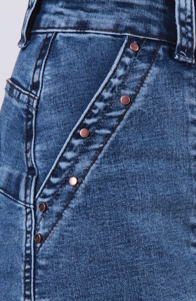 Jeans Cargo  Recto Tiro Alto  Pretina Un Boton-2