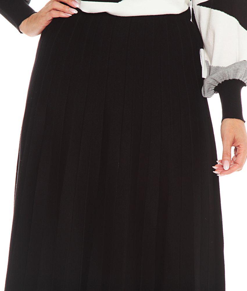 Falda Tejida Evase Hasta Rodilla-3