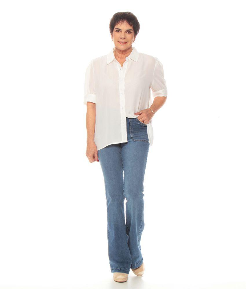 Blusa Manga 3/4 Globo Anotonada Solida Cuello Camisero-3