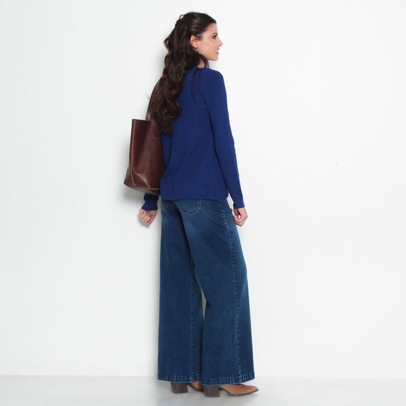 Chaleco Manga Larga Solido   Con Bolsillo-4