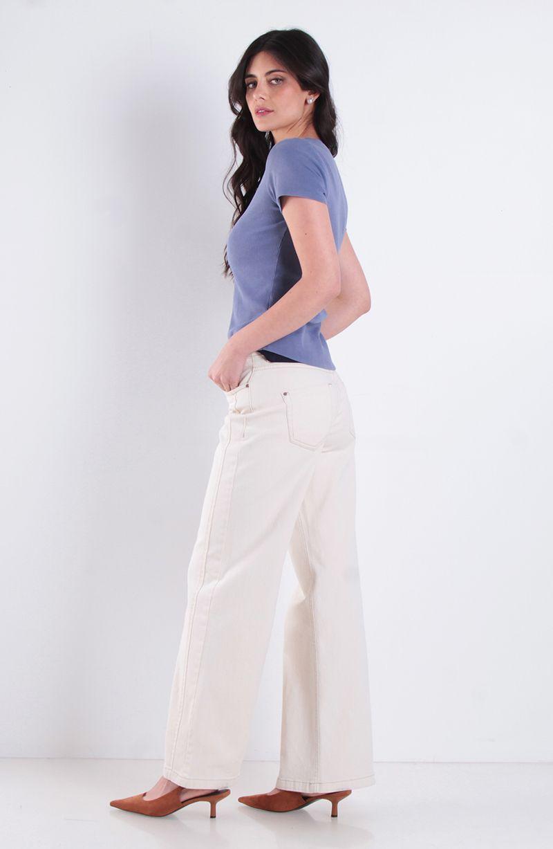 Polera Manga Corta Escote V Acidwash-5