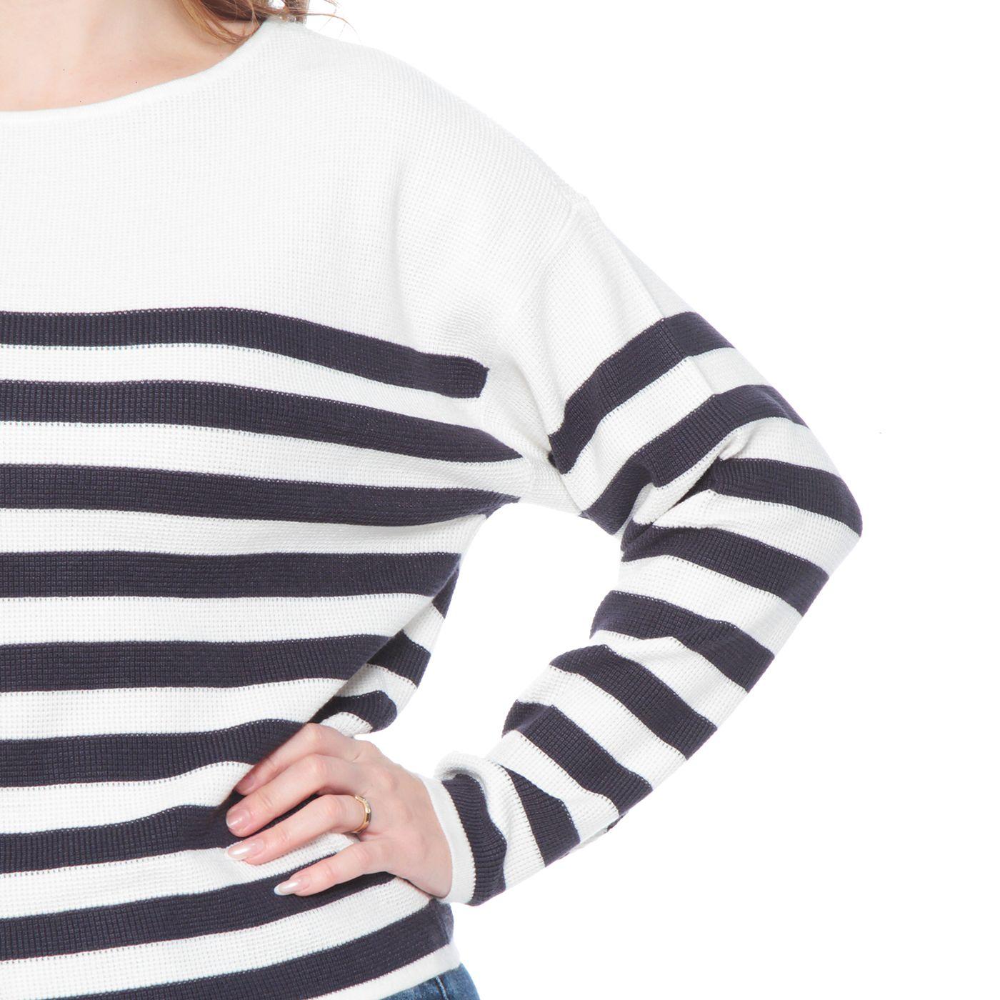 Sweater Manga Larga Listado Escote  Redondo-2
