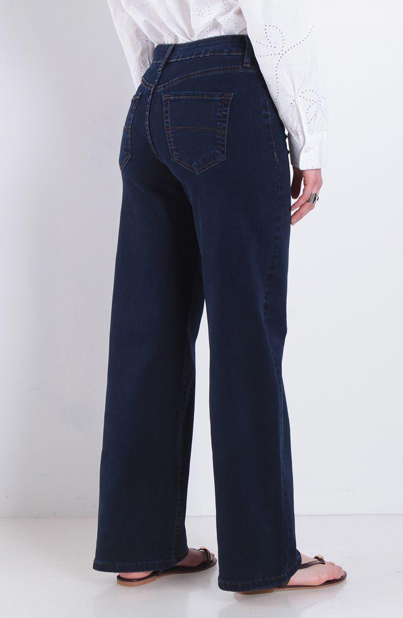 Jeans Wide Leg Tiro Medio Pretina Basica Un Boton-3