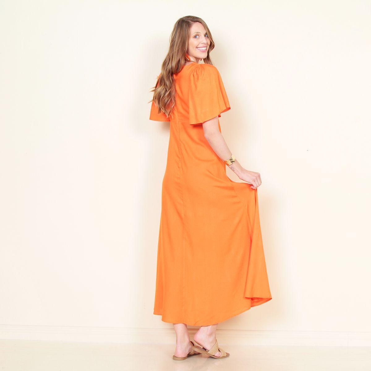 Vestido Manga Corta Solico Escote V-1