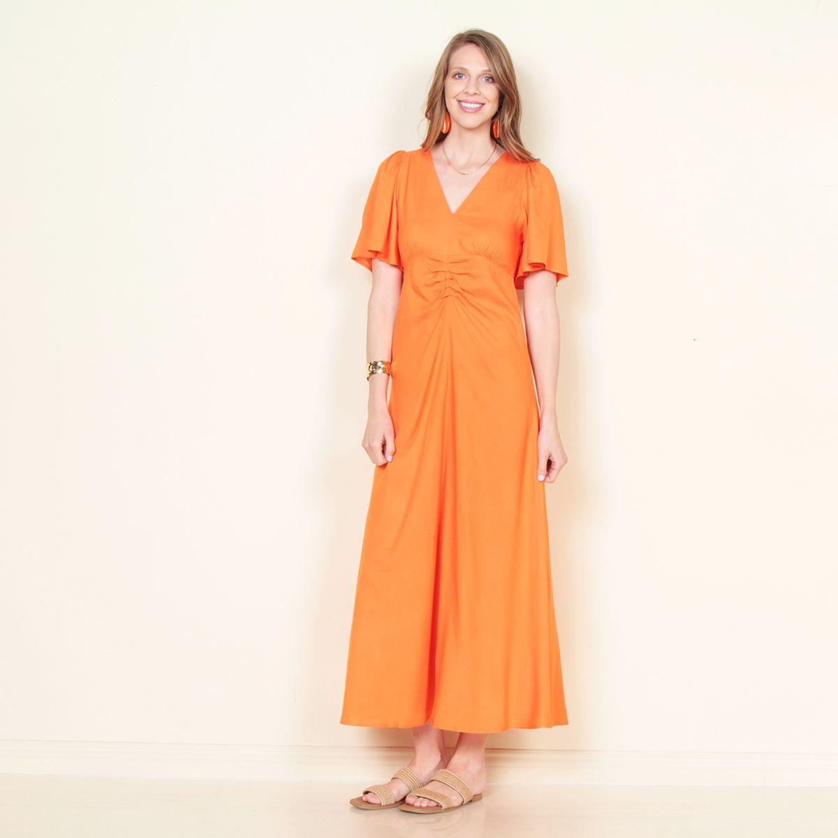 Vestido Manga Corta Solico Escote V-2