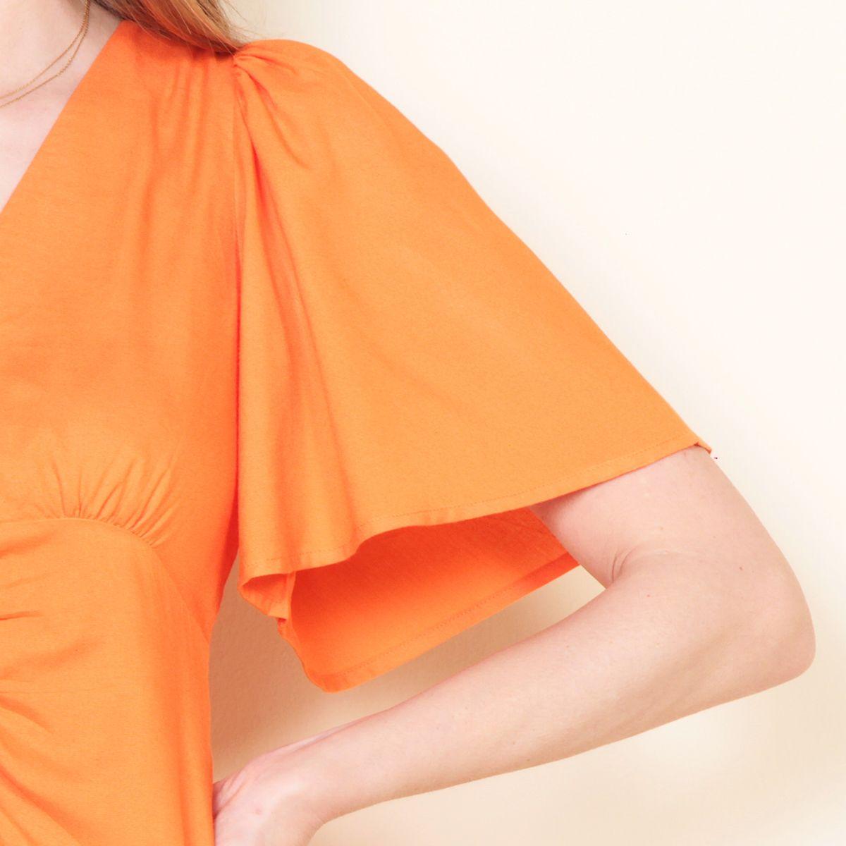 Vestido Manga Corta Solico Escote V-5