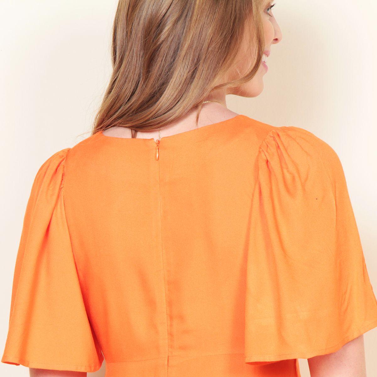 Vestido Manga Corta Solico Escote V-6