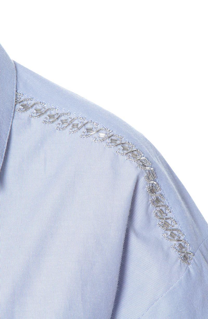 Blusa Manga Larga Abotonada Con Bolsillos Y Aplicacion Hombro-3