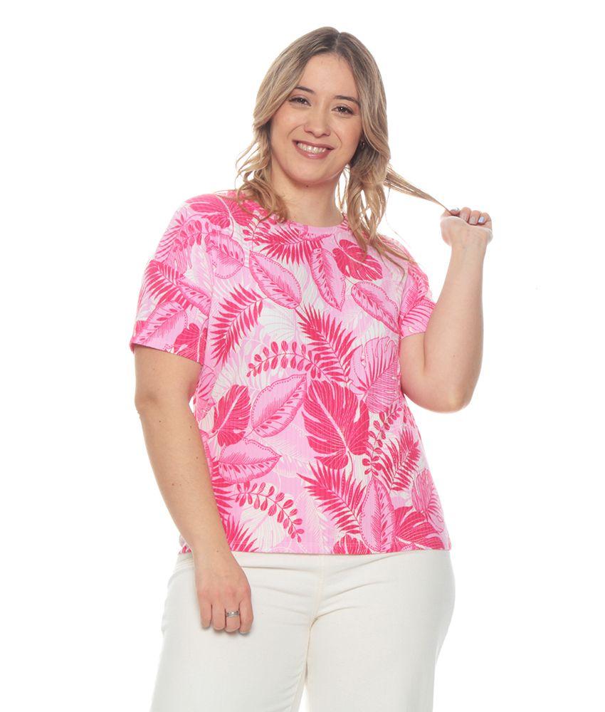 Polera Manga Corta Estampada Escote Redondo-0