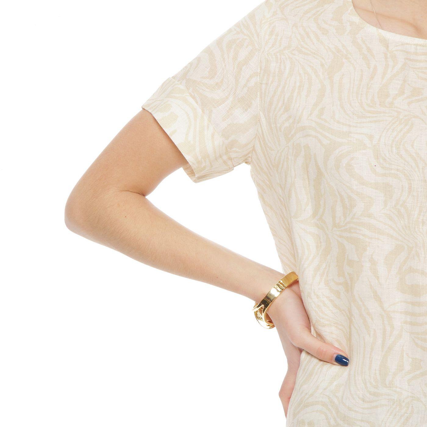 Blusa Manga Corta Lino  Esatampado Escote Redondo-2