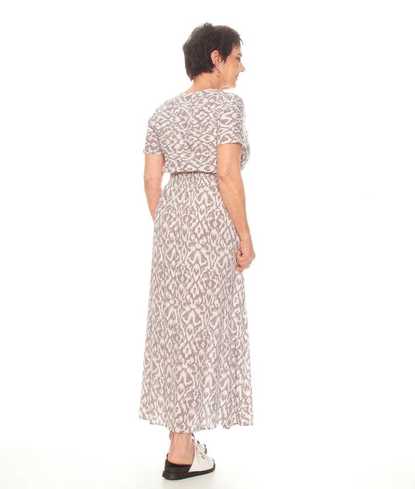 Vestido Estampado Manga Corta Con Lazo En Cintura-2