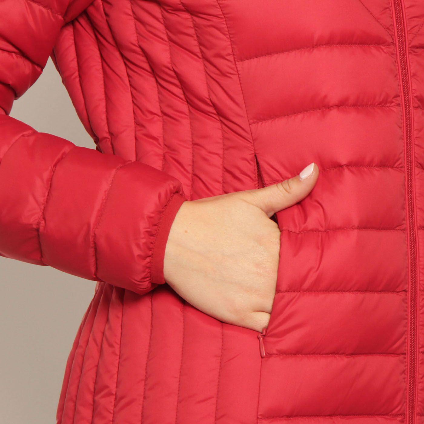 Parka Manga Larga Solida Con Cierre En Delantero-3