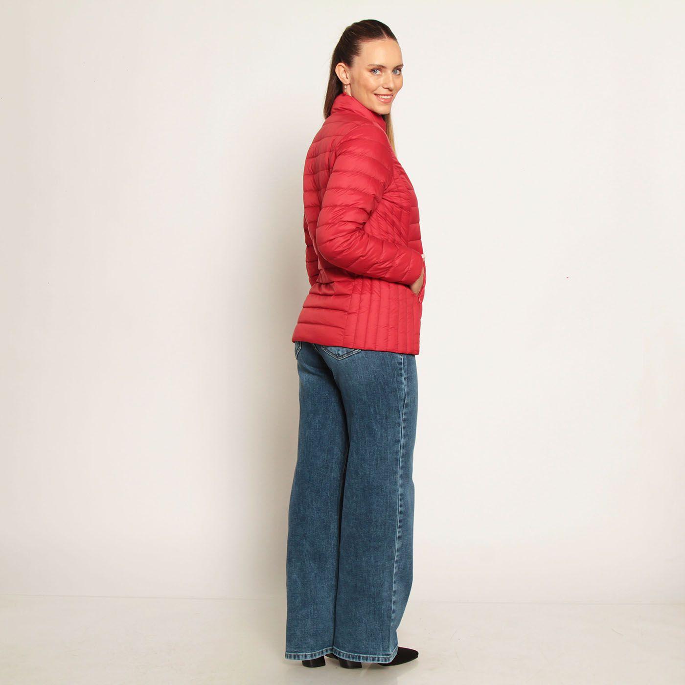 Parka Manga Larga Solida Con Cierre En Delantero-4