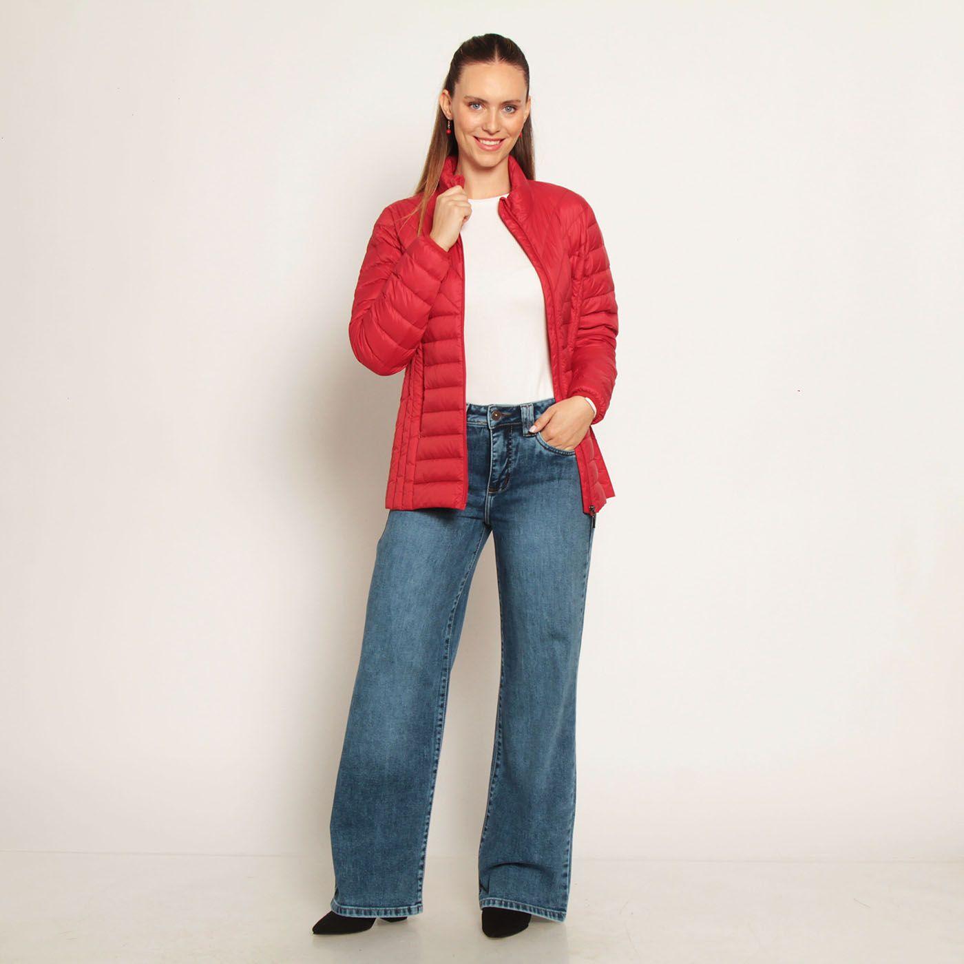 Parka Manga Larga Solida Con Cierre En Delantero-7