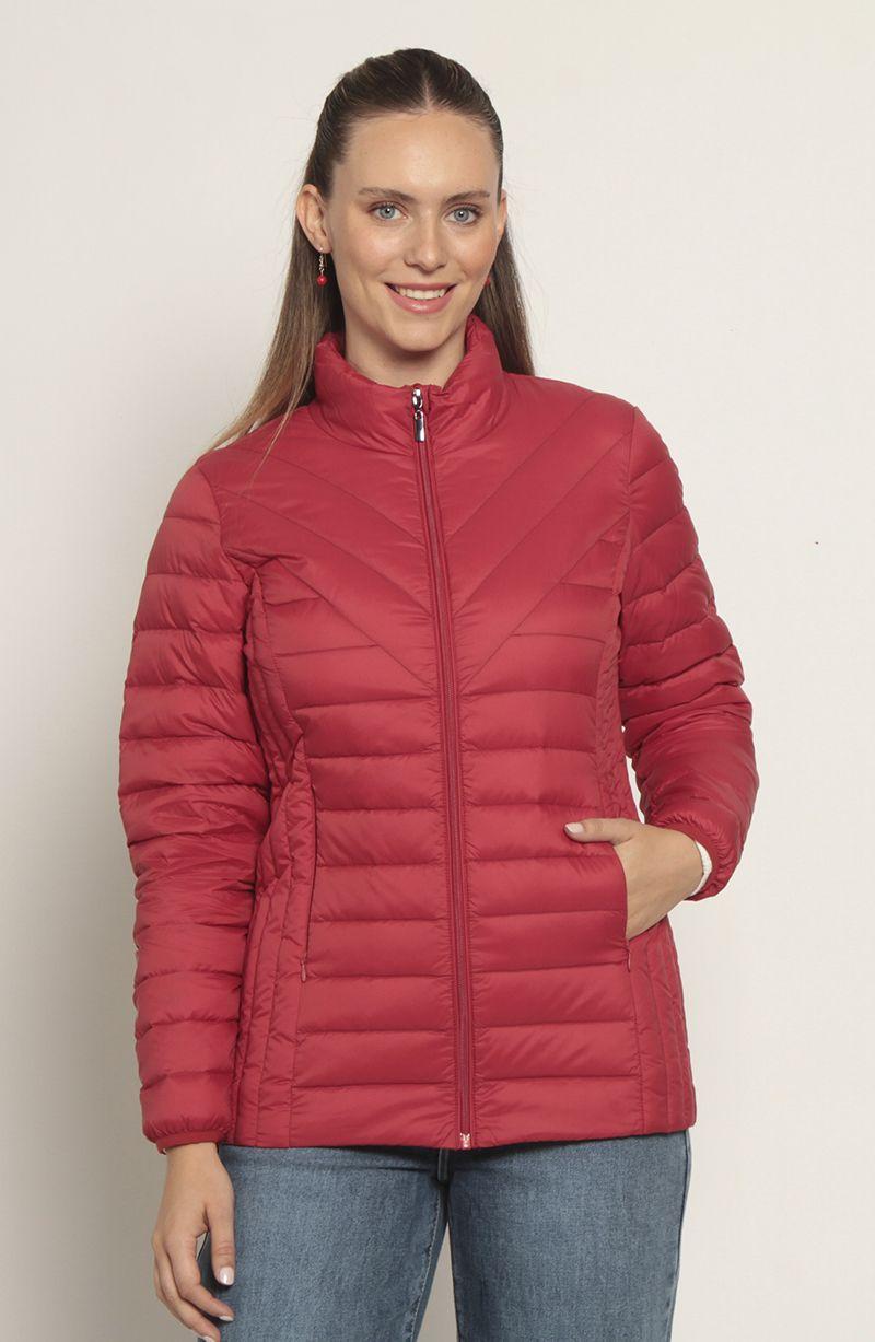 Parka Manga Larga Solida Con Cierre En Delantero-0