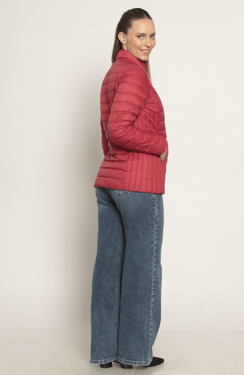 Parka Manga Larga Solida Con Cierre En Delantero-4