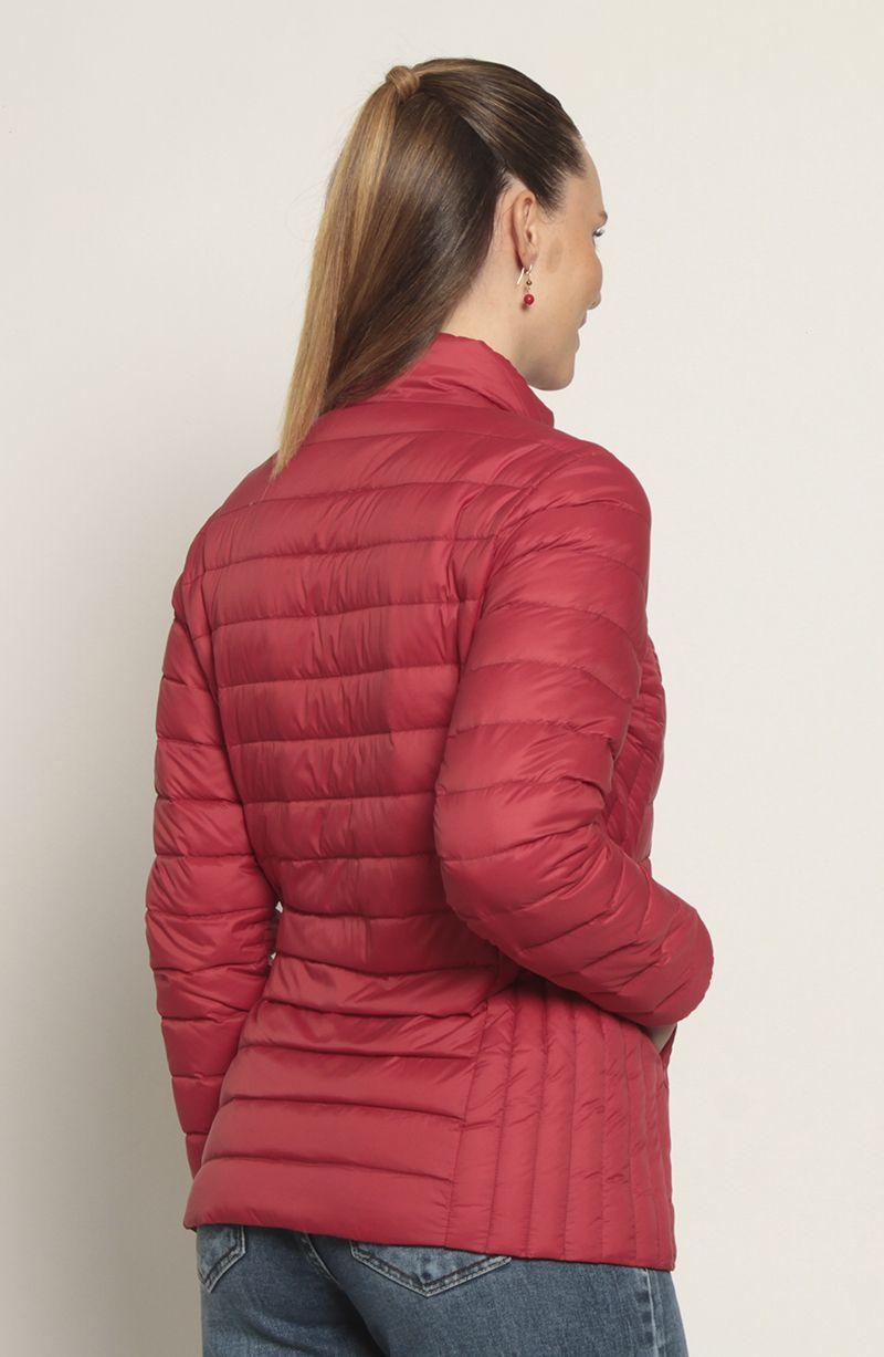 Parka Manga Larga Solida Con Cierre En Delantero-6