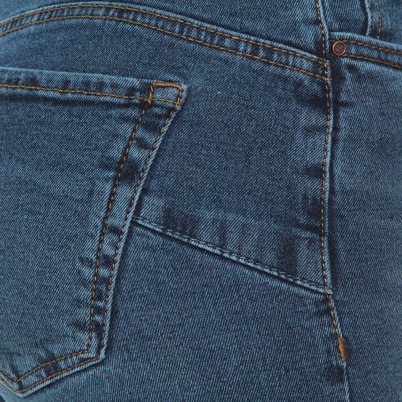 Jeans Flare Tiro Alto Pretina Basica 1 Boton-8