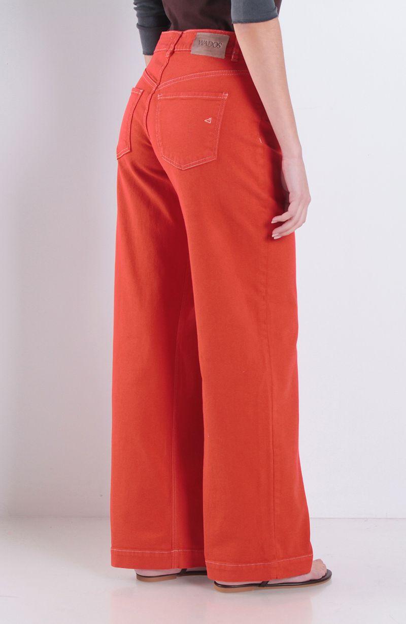 Jeans Wide Leg Tiro Alto Pretina Basica 1 Boton-3