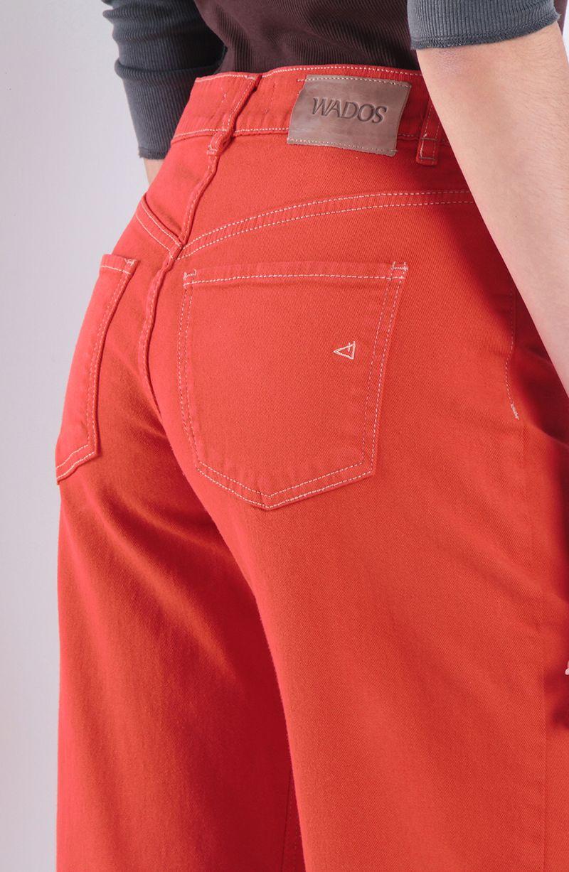Jeans Wide Leg Tiro Alto Pretina Basica 1 Boton-4