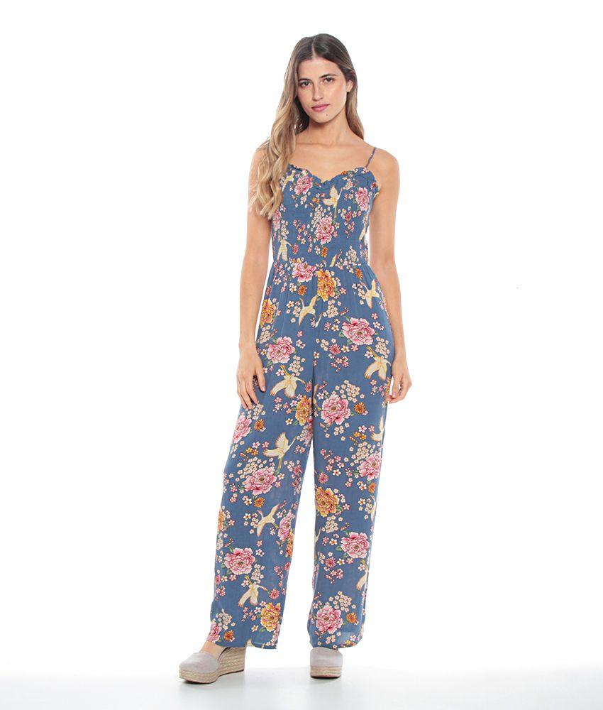 Enterito Sin Manga Tirantes Estampado Floral Escote Corazon-0