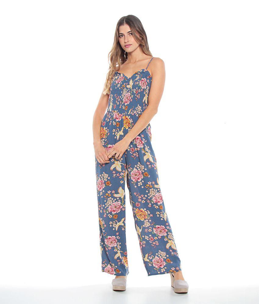 Enterito Sin Manga Tirantes Estampado Floral Escote Corazon-3