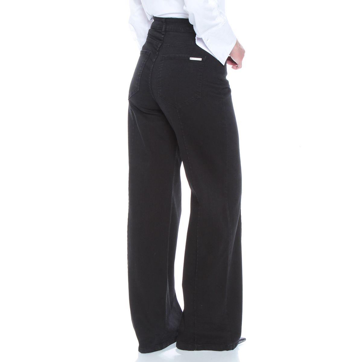 Jeans Recto Tiro Alto Pretina Basica 1 Boton Alforza-1