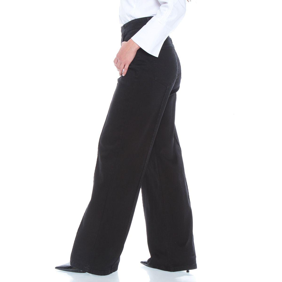 Jeans Recto Tiro Alto Pretina Basica 1 Boton Alforza-2