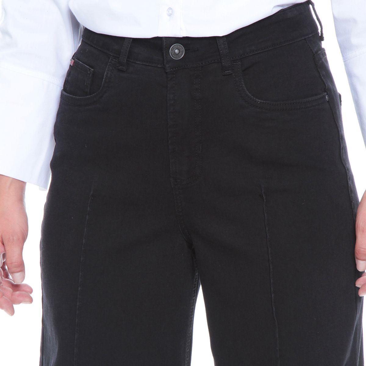 Jeans Recto Tiro Alto Pretina Basica 1 Boton Alforza-3