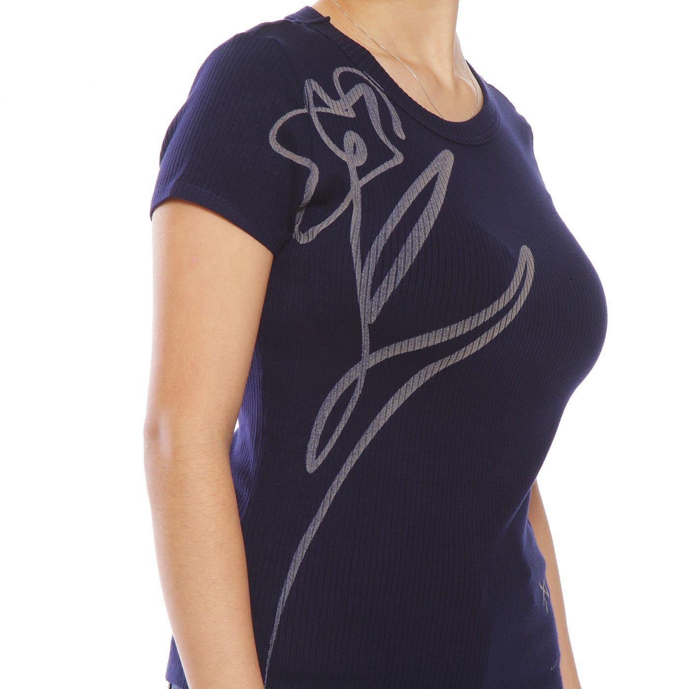 Polera Solid  Manga Corta Flor Laser-1