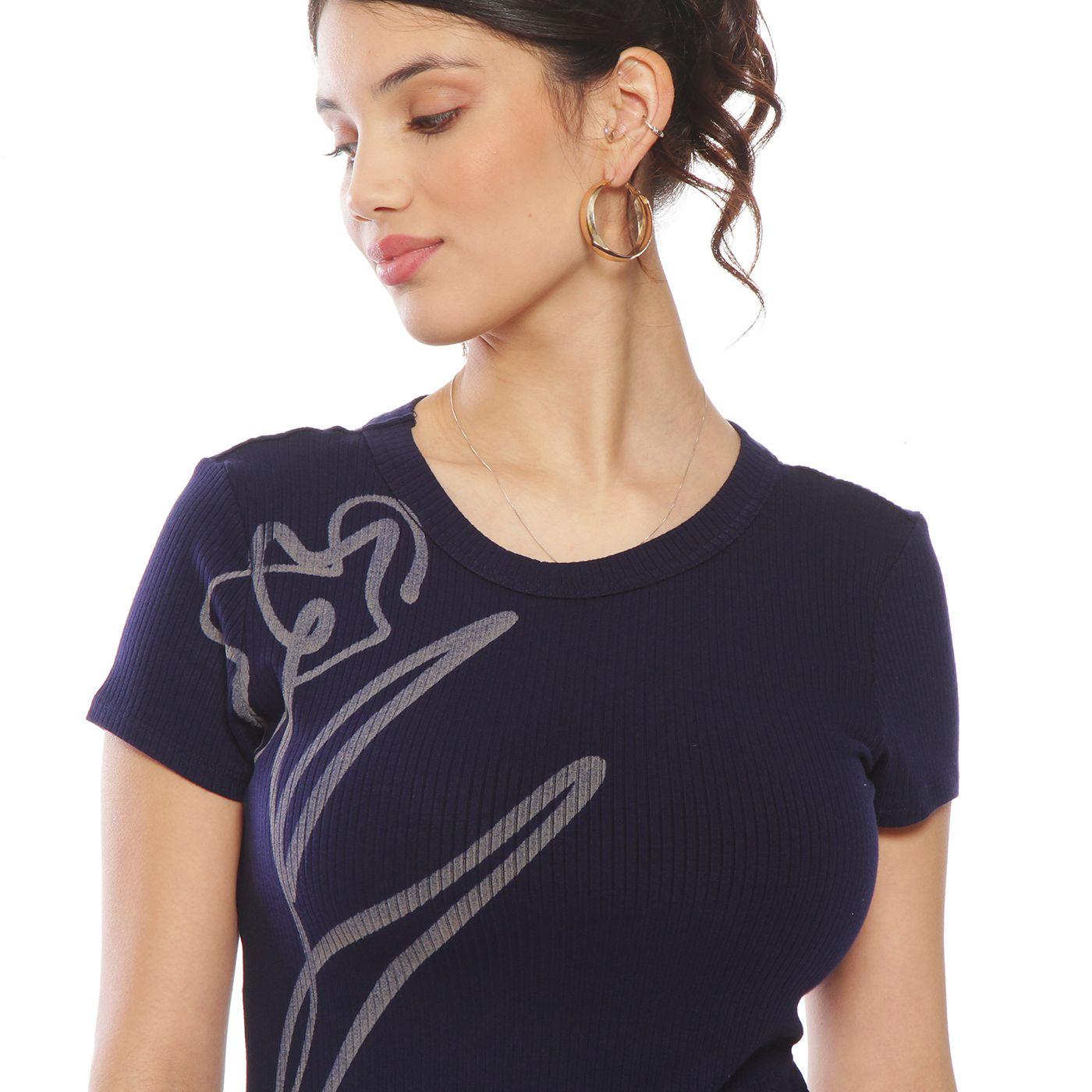 Polera Solid  Manga Corta Flor Laser-2