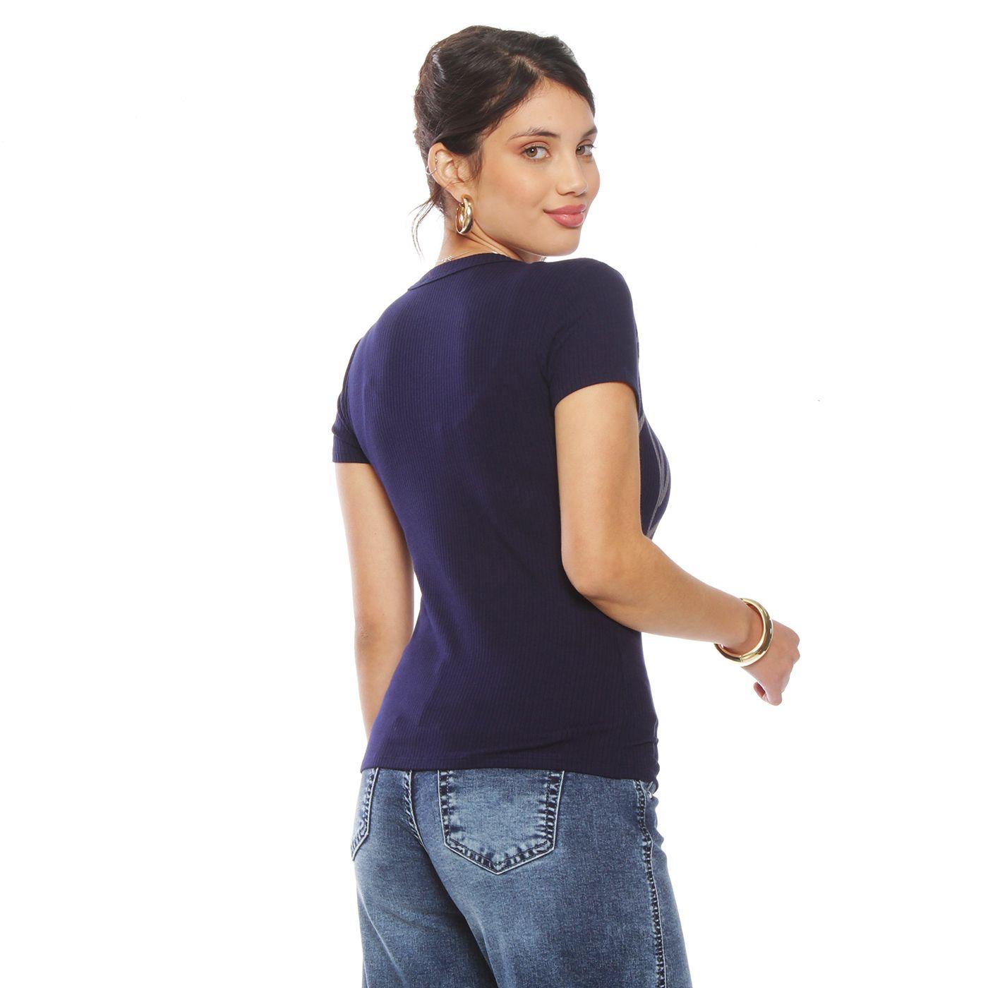 Polera Solid  Manga Corta Flor Laser-5