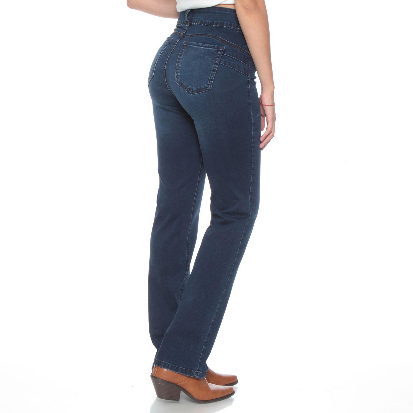 Jeans Slim Tiro Alto Pretina 2 Botones Aplicacion Tachas-1