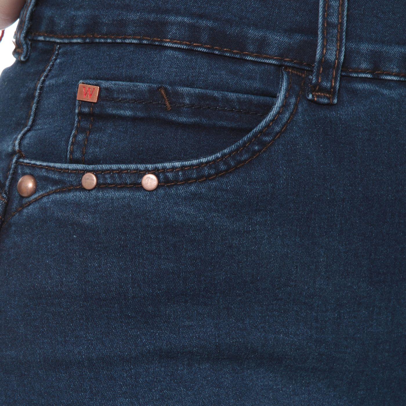 Jeans Slim Tiro Alto Pretina 2 Botones Aplicacion Tachas-9