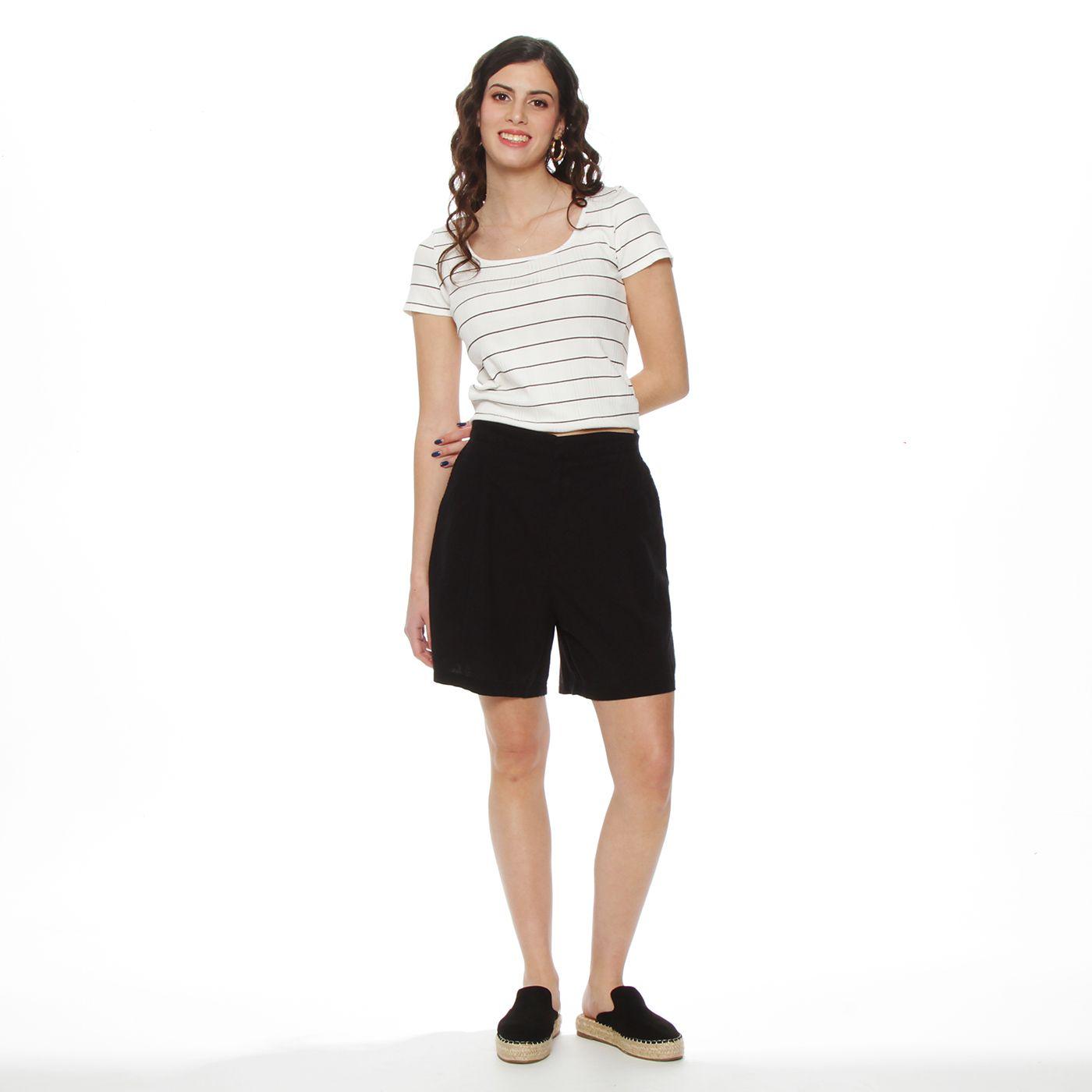 Short  Tiro Alto Pretina Basica  1 Boton-5