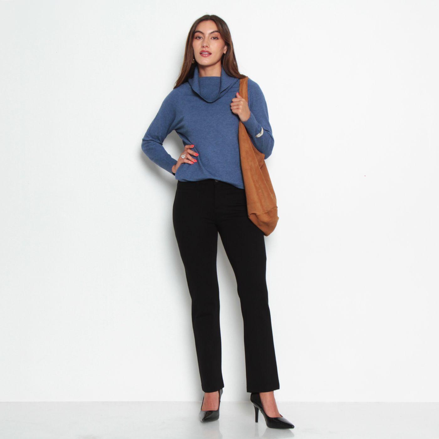 Ponte Recto Tiro Alto Pretina Basica Un Boton Bolsillos Falsos-4