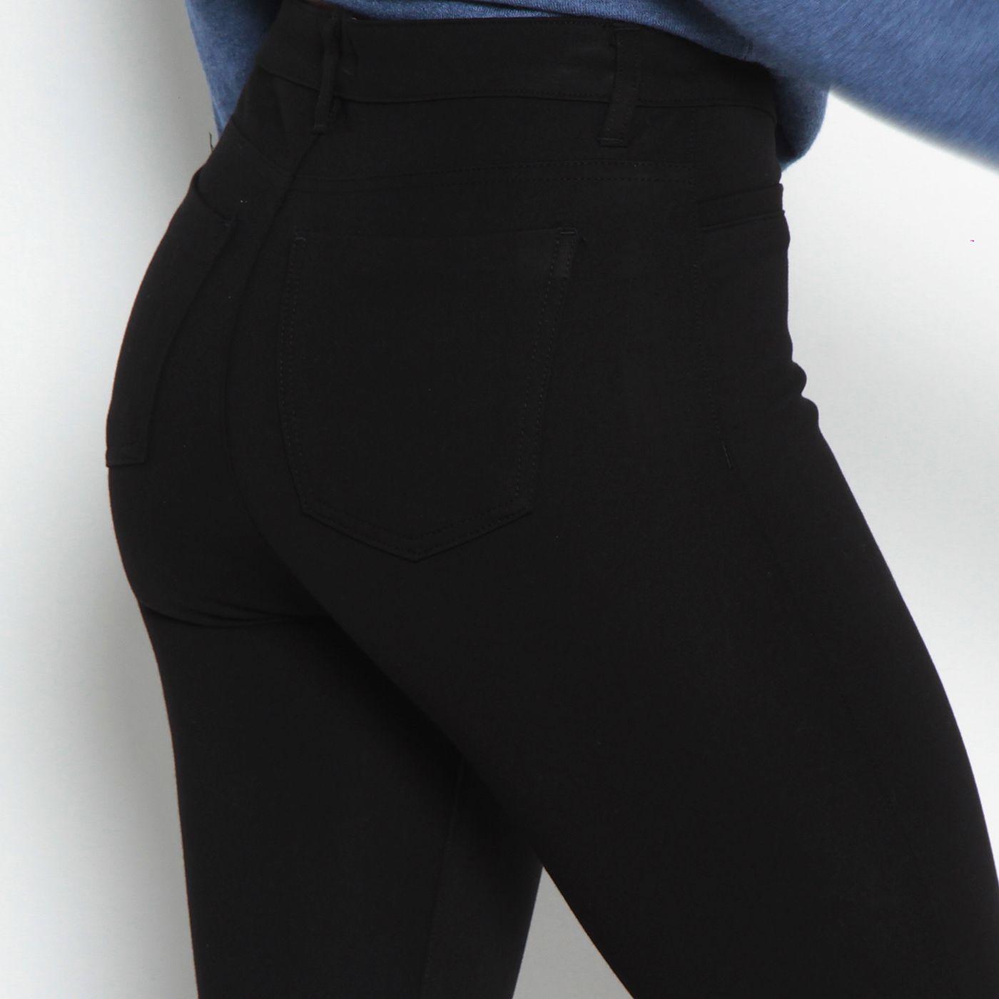 Ponte Recto Tiro Alto Pretina Basica Un Boton Bolsillos Falsos-5