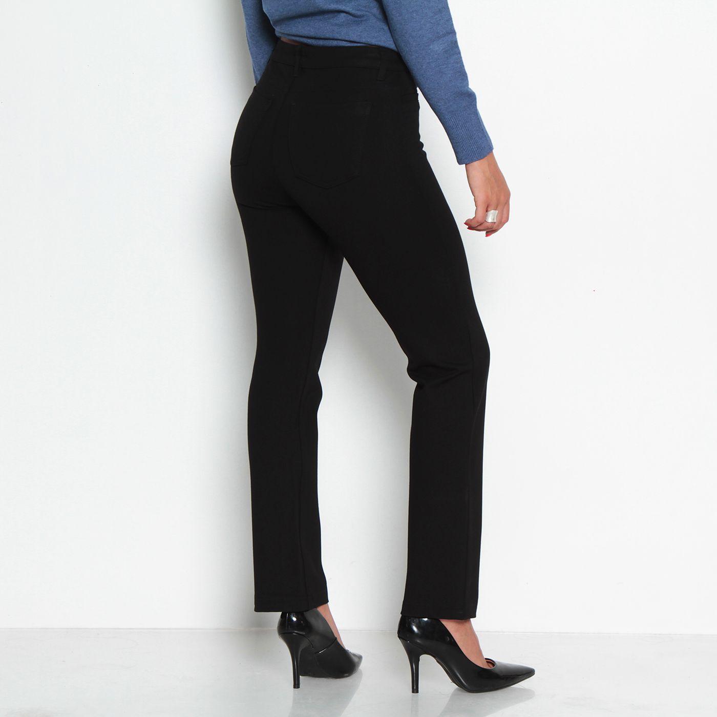 Ponte Recto Tiro Alto Pretina Basica Un Boton Bolsillos Falsos-7