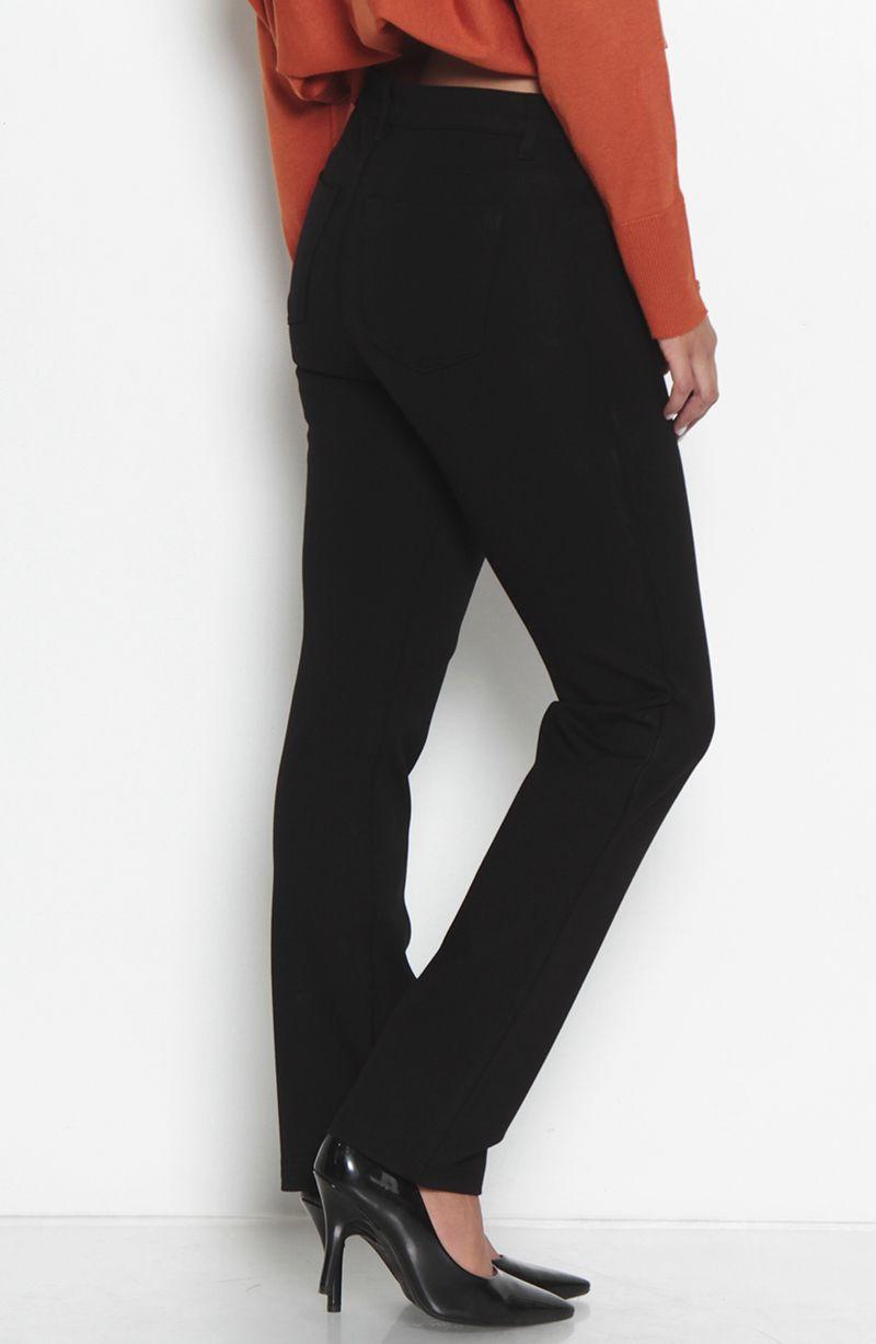 Ponte Recto Tiro Alto Pretina Basica Un Boton Bolsillos Falsos-7