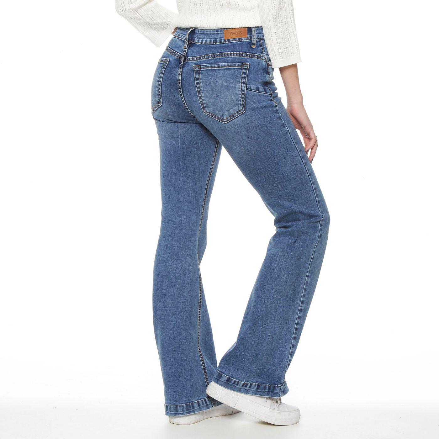 Jeans Flare Tiro  Alto Pretina Basica 1 Boton-3