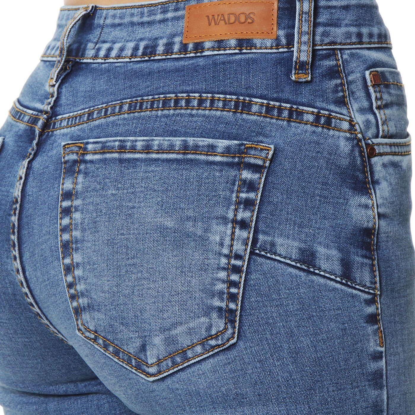 Jeans Flare Tiro  Alto Pretina Basica 1 Boton-9