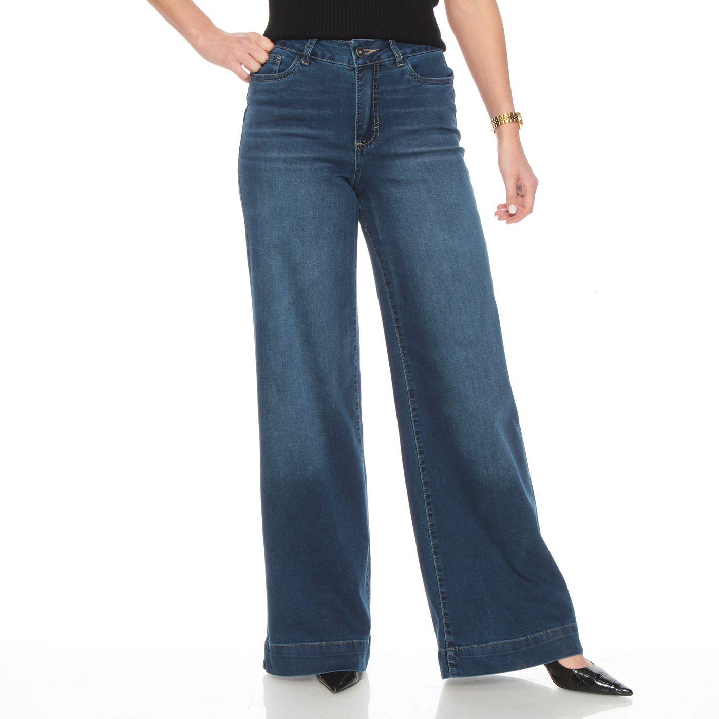 Jeans Wide Leg Tiro Alto Pretina 1 Boton-0