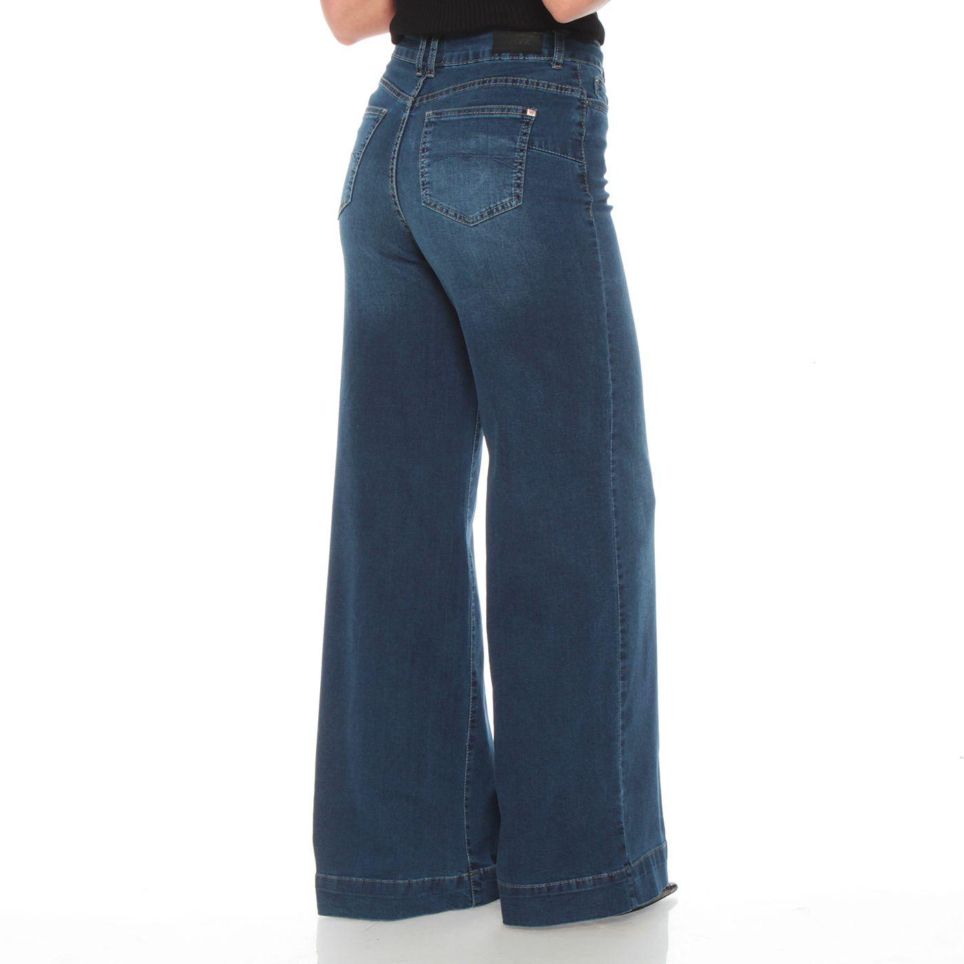 Jeans Wide Leg Tiro Alto Pretina 1 Boton-1