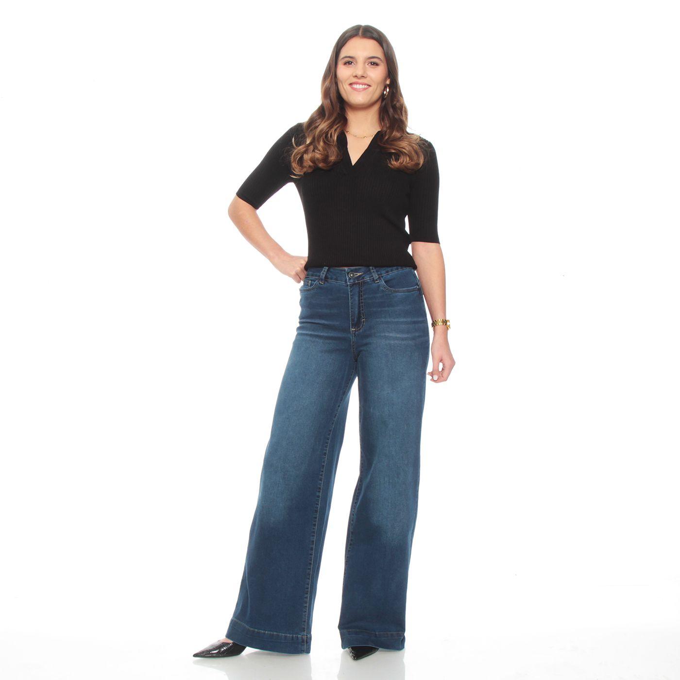 Jeans Wide Leg Tiro Alto Pretina 1 Boton-4