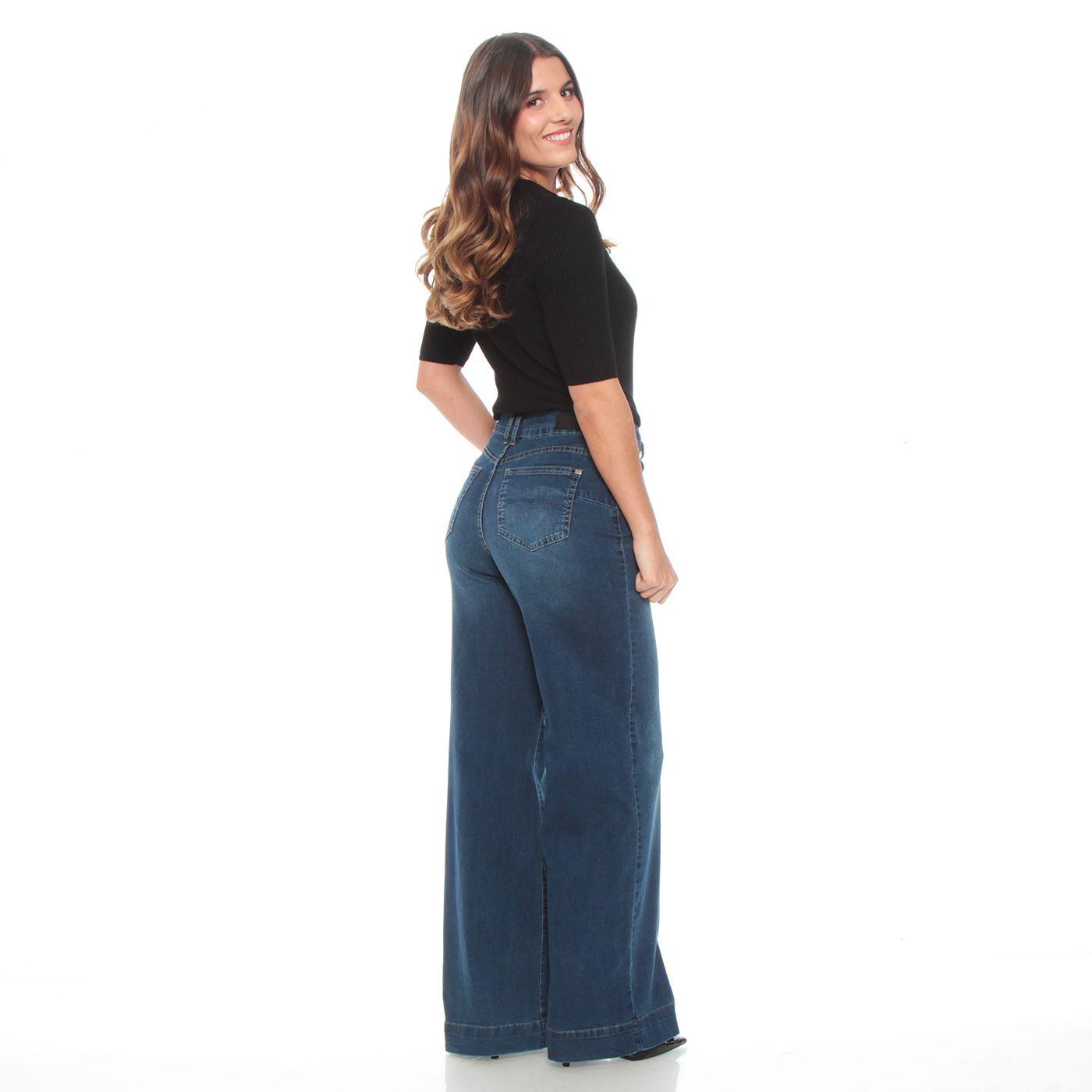 Jeans Wide Leg Tiro Alto Pretina 1 Boton-6